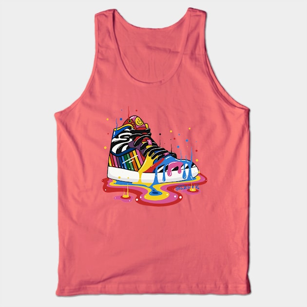 Rainbow Melting Sneaker Tank Top by ms_wearer